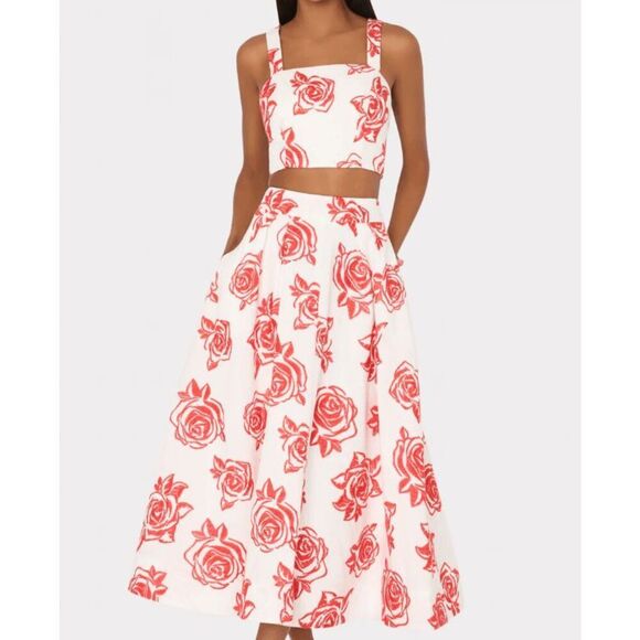 NWT Milly Rose Embroidery Crop Top- Size L - Picture 4 of 11